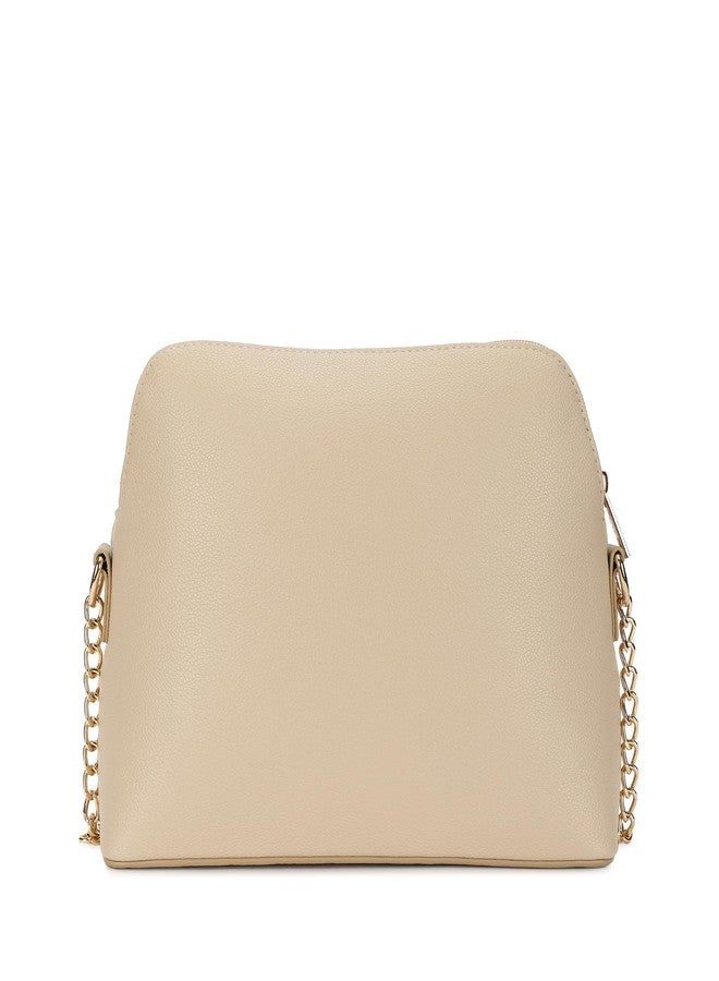 Fastrack Velvet Touch Sling Bag for Women| Faux Leather Sling With Gold Chain Accents | Chic Compact Crossbody with Top Zip Closure | Trendy Women's Handbags | Stylish Bags for Girls - Image 5
